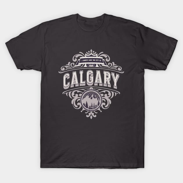 Calgary Simply Love The Mountains T-Shirt by Bamam Creative